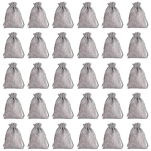CVDYWDJIE 30 Stück Graue Leinentaschen, Schmuckaufbewahrungstaschen, DIY-Geschenktaschen, Taschen Mit Kordelzug, Praktische Kleine Aufbewahrungstaschen CVDYWDJIE 30 Stück Graue Leinentaschen, Schmuckaufbewahrungstaschen, DIY-Geschenktaschen, Taschen Mit Kordelzug, Praktische Kleine Aufbewahrungstaschen von CVDYWDJIE