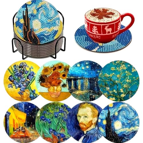 CVFOMBN 8 Stück Diamond Painting Untersetzer mit Halter, DIY Diamond Painting Zubehör, 5D Diamonds Paintings Kinder Kits, für geschenk mädchen 8 10 jahre CVFOMBN 8 Stück Diamond Painting Untersetzer mit Halter, DIY Diamond Painting Zubehör, 5D Diamonds Paintings Kinder Kits, für geschenk mädchen 8 10 jahre von CVFOMBN