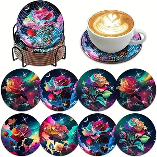 CVFOMBN 8 Stück Diamond Painting Untersetzer mit Halter, DIY Diamonds Paintings Zubehör, 5D Diamond Painting Kinder Kits, für geschenk mädchen 8 10 jahre CVFOMBN 8 Stück Diamond Painting Untersetzer mit Halter, DIY Diamonds Paintings Zubehör, 5D Diamond Painting Kinder Kits, für geschenk mädchen 8 10 jahre von CVFOMBN