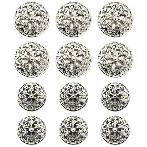 12 Stück Hohlknöpfe, Metallknöpfe, Diy-Bastel-Nähknöpfe, Runde Knöpfe, Dekorative Knöpfe Für Kleidung 12 Stück Hohlknöpfe, Metallknöpfe, Diy-Bastel-Nähknöpfe, Runde Knöpfe, Dekorative Knöpfe Für Kleidung von CVFRTT