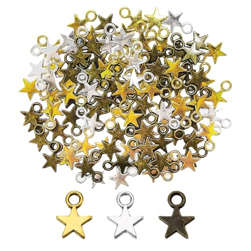 CVFRTT 200 Stück Sternanhänger, Handgefertigte DIY-Schmuckaccessoires, Dekorative Anhänger, Sternanhänger Aus Metall, Können Zu Halsketten, Ohrringen Und Armbändern Verarbeitet Werden CVFRTT 200 Stück Sternanhänger, Handgefertigte DIY-Schmuckaccessoires, Dekorative Anhänger, Sternanhänger Aus Metall, Können Zu Halsketten, Ohrringen Und Armbändern Verarbeitet Werden von CVFRTT