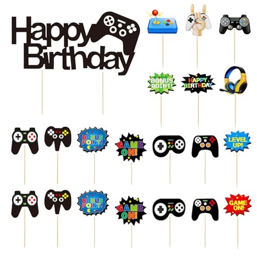 CVFRTT 21 Stück Spielekonsolen-Einsätze, Kuchendekoration, Gaming-Party-Dekoration, Jungen-Geburtstagsparty-Kuchendekoration, Kucheneinsätze CVFRTT 21 Stück Spielekonsolen-Einsätze, Kuchendekoration, Gaming-Party-Dekoration, Jungen-Geburtstagsparty-Kuchendekoration, Kucheneinsätze von CVFRTT