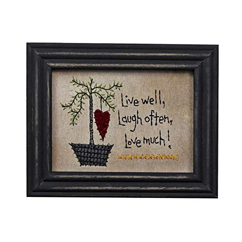 CVHOMEDECO. Primitive Vintage Live Well, Laugh Often, Love Much! Stickerei Rahmen Wandbehang Dekoration Kunst, 22,2 x 17 cm CVHOMEDECO. Primitive Vintage Live Well, Laugh Often, Love Much! Stickerei Rahmen Wandbehang Dekoration Kunst, 22,2 x 17 cm von CVHOMEDECO.