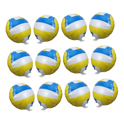 12 Stück Aluminiumfolienvolleyballballon Sportpartyzubehör Sportballons Party Folienballons Volleyball -Bankettdekorationen Luftballons für Sport-Mottopartys Partydekorationen von CVUTOVO