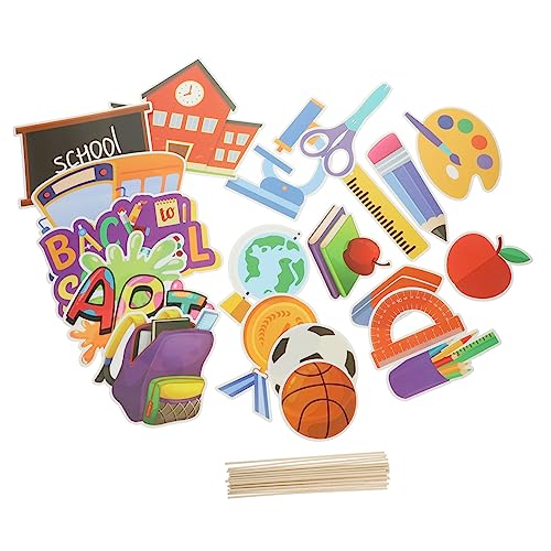 20 Stück Lustige Foto Requisiten Zurück in die Schuldekorationen Zurück in die Schule Requisiten zum Thema Schule Cartoon-Foto-Requisiten Partygeschenke für den Schulanfang Papier von CVUTOVO
