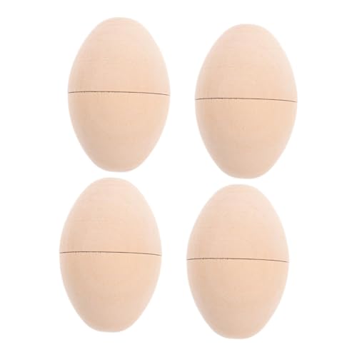 4 Stück Holz Ostereier zum Basteln Unbemalte Hohle Eier für Diy Malprojekte und Dekorationen für Ostern und Überraschungen im Inneren von CVUTOVO