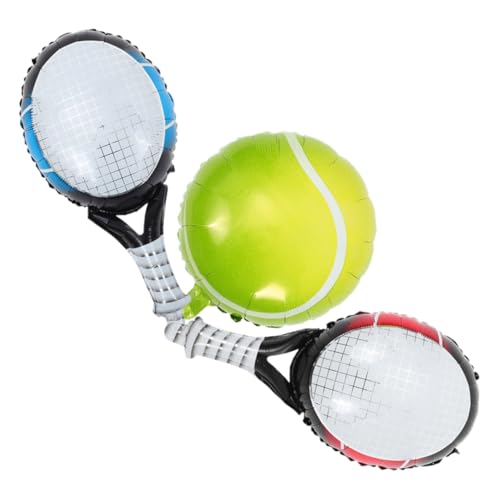 CVUTOVO 1 Satz Tennis Ballon Set Teiliges Set aus Folienballons mit Tennisball und Schläger Sportliche Partydekoration für Geburtstagsfeiern und Events Langlebig und Farbenfroh von CVUTOVO
