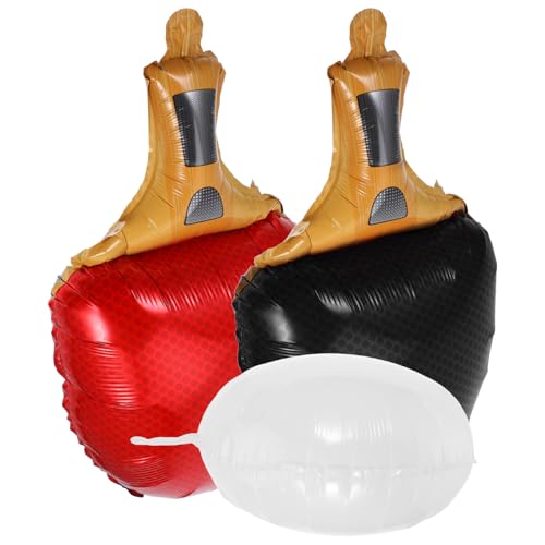 CVUTOVO 1 Satz Tischtennis Luftballons Sportliche Partydekoration mit Aluminiumfolie für Tischtennis Matches Geburtstagsfeiern und Sportveranstaltungen Teilig Schläger Rot Schwarz Weißer von CVUTOVO