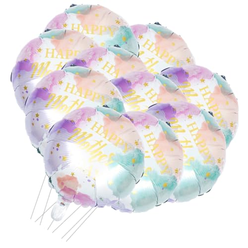 CVUTOVO 10 Stück Muttertag Folienballons Wasserfarben Muster Partydekoration für Muttertag Geeignet für Innen und Außenbereiche Luftballons für Feierlichkeiten von CVUTOVO