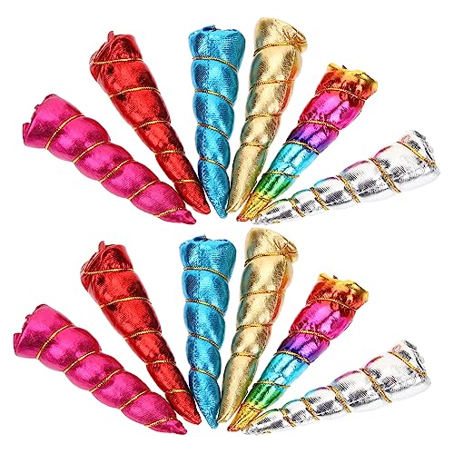 CVUTOVO 12 Stück Teiliges Einhorn Horn Glitzernde DIY Accessoires für Haarreifen für Kindergeburtstage und Kreative Foto Requisiten Blau Gold Rot Silber von CVUTOVO