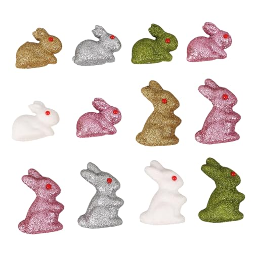 CVUTOVO 12 Stück Teiliges Glitzernde Osterhasen Figuren für Frühlingsdekoration Tischdeko DIY Projekte und Osterfeiern mit Süßem Design und Auffälligem CVUTOVO 12 Stück Teiliges Glitzernde Osterhasen Figuren für Frühlingsdekoration Tischdeko DIY Projekte und Osterfeiern mit Süßem Design und Auffälligem von CVUTOVO