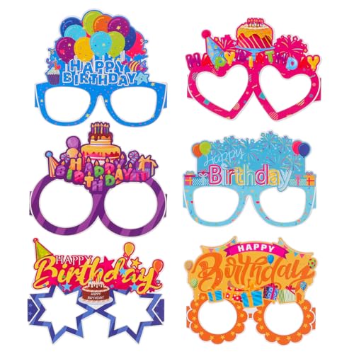 CVUTOVO 18 Stück Partybrillen Lustige Papierbrillen für Geburtstagsfeiern Wiederverwendbare Accessoires für Unvergessliche Fotos und Feierlichkeiten CVUTOVO 18 Stück Partybrillen Lustige Papierbrillen für Geburtstagsfeiern Wiederverwendbare Accessoires für Unvergessliche Fotos und Feierlichkeiten von CVUTOVO