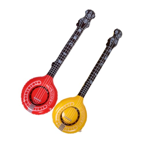 CVUTOVO 2 Stück Aufblasbare Kinderinstrumente Buntes PVC Banjo für Partys und Musikalisches Spiel Leicht Tragbare Requisiten für Rock und Roll Events für Kindergeburtstage und Feiertage von CVUTOVO