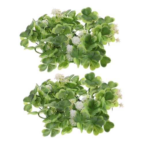 CVUTOVO 2 Stück Patrick's Day Kerzenhalter mit Kleeblatt Design Mini Kerzenring Kranz für Tischdekoration und Festliche Anlässe von CVUTOVO