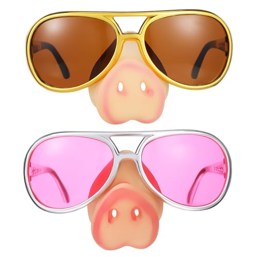CVUTOVO 2 Stück Pig Nose Spielzeugbrille für Lustige Kostümaccessoires für Halloween Geburtstagsfeiern und Cosplay Kreative Foto Requisiten von CVUTOVO