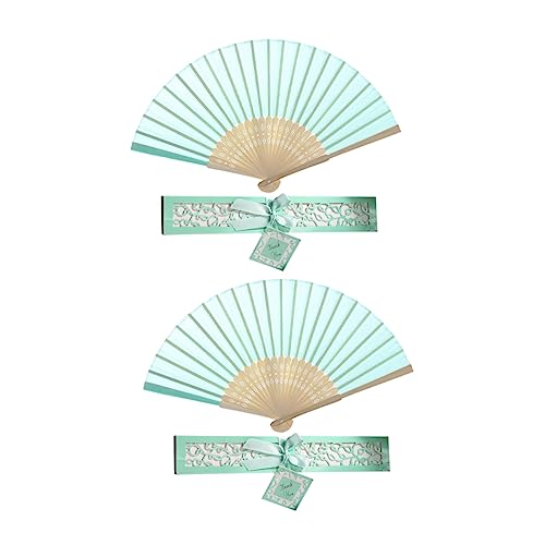CVUTOVO 2 Stück Teiliges Klassischer Faltbarer Chinesischer Handfächer aus mit Zartem Grün Box für Hochzeiten Tanz und Dekorative Anlässe CVUTOVO 2 Stück Teiliges Klassischer Faltbarer Chinesischer Handfächer aus mit Zartem Grün Box für Hochzeiten Tanz und Dekorative Anlässe von CVUTOVO