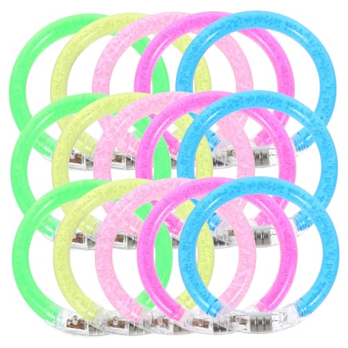 CVUTOVO 20 Stück leuchtendes Armband Große Leuchtarmbänder im Dunkeln leuchtende Armbänder Neon-Partydekoration Leuchtarmbänder Glühstäbchenarmbänder Neon-Party-Armbänder Acryl- von CVUTOVO