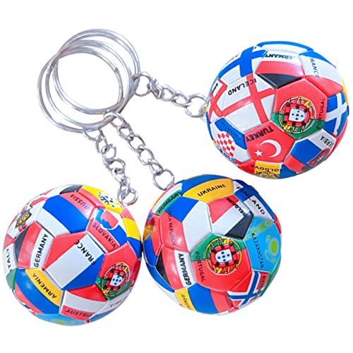 CVUTOVO 3 Stück Fußball Schlüsselanhänger Internationale Flaggen für Sport Partys für Fußballfans von CVUTOVO