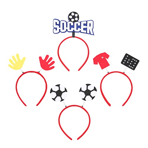CVUTOVO 4 Stück Fußball Stirnbänder Kreatives Design für Fans Dekorative Haarreifen für Sportevents Partyaccessoires für Fußballwettbewerbe und Feiern von CVUTOVO