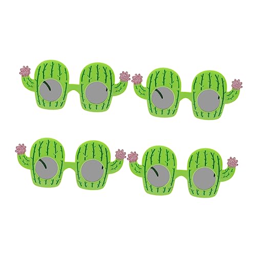 CVUTOVO 4 Stück Lustige Party Sonnenbrillen Kreative Cactus Brillen als Fotorequisiten für Partys Strand und Feiern Bequeme und Stilvolle Partyaccessoires von CVUTOVO