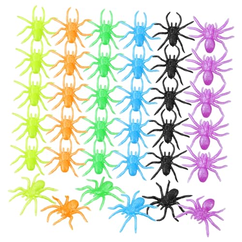 CVUTOVO 48 Stück Teiliges Halloween Deko aus Elastischen Realistischen TPR Spinnen Farben Kleine Streiche für Party Goodies Pinata Füller und CVUTOVO 48 Stück Teiliges Halloween Deko aus Elastischen Realistischen TPR Spinnen Farben Kleine Streiche für Party Goodies Pinata Füller und von CVUTOVO
