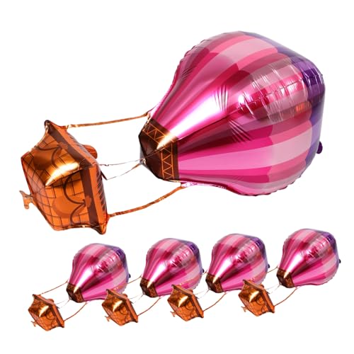 CVUTOVO 5 Stück Einzigartige 4d-heißluftballons Aus Aluminium-metallfolie, Hängende Party-dekoration Für Geburtstag, Babyparty, Hochzeit, Feiertagsfeier von CVUTOVO