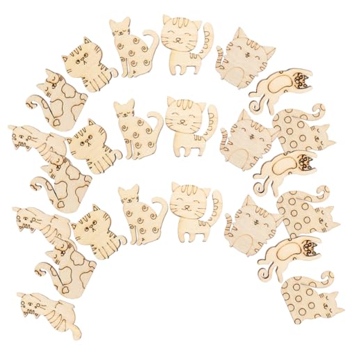CVUTOVO 50 Stück Katzenförmige Holzscheiben Unbehandelte Holzchips für DIY Bastelarbeiten Glatte Kanten Sicher für Kreative Katzen Holzdekoration für Schule und Zuhause CVUTOVO 50 Stück Katzenförmige Holzscheiben Unbehandelte Holzchips für DIY Bastelarbeiten Glatte Kanten Sicher für Kreative Katzen Holzdekoration für Schule und Zuhause von CVUTOVO