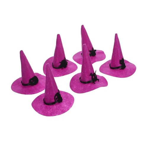 CVUTOVO 6 Stück Kleine Filz Wizard Hüte für Diy Dekoration Wiederverwendbare Kostümaccessoires für Halloween Partys und Festlichkeiten für Kreative Bastelprojekte von CVUTOVO