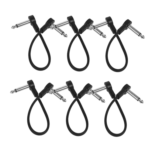 CVUTOVO 6 Stück Teiliges Gitarrenkabel Instrumentenverbindungskabel aus Sauerstofffreiem für Effektpedale Langlebig und Zuverlässig für Musiker von CVUTOVO
