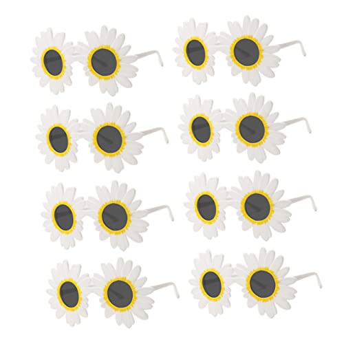 CVUTOVO 8 Stück Teiliges Sonnenblumen Sonnenbrillen Party Sonnenbrillen für Fotoprops Geeignet für Strand Pool und Themenfeiern für Erwachsene von CVUTOVO