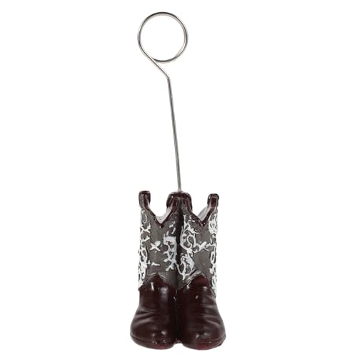 CVUTOVO Cowboy Boot Foto Clip Kreativer Tisch Message Clip Kompakter Kartenhalter für Besondere Anlässe Robuste und Charmante Dekoration Weinrot für Hochzeiten und Partys von CVUTOVO