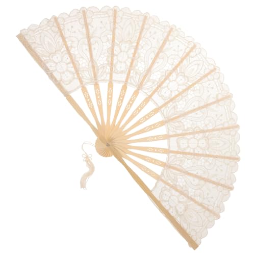 CVUTOVO Faltender Spitzenfächer Handfächer mit Quaste für Tanzaufführungen Hochzeiten und Partys Accessoire für Damen Handgefertigt aus und Spitze CVUTOVO Faltender Spitzenfächer Handfächer mit Quaste für Tanzaufführungen Hochzeiten und Partys Accessoire für Damen Handgefertigt aus und Spitze von CVUTOVO