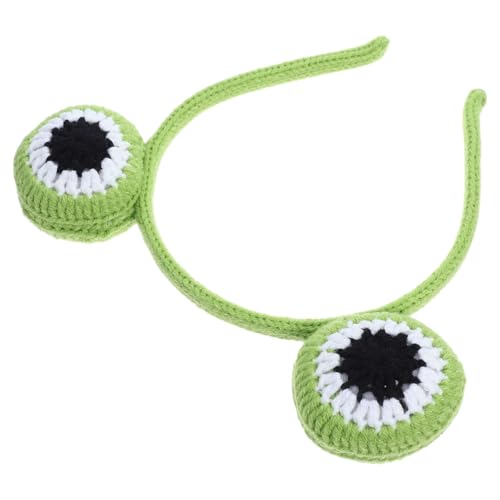 CVUTOVO Häkel Stirnband für Damen Lustiges Froschaugen Haaraccessoire Elastisch und Bequem für Partys Festivals und Themenveranstaltungen Handgefertigt aus Wolle von CVUTOVO