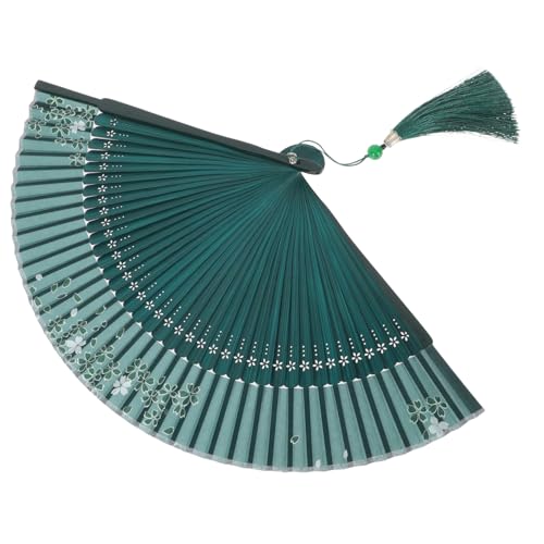 CVUTOVO Handfächer Faltfächer Chinesischer Vintage Fächer für Tanz und Aufführungen Tragbarer Faltbarer Fächer mit Eleganten Blumenmuster für Sommerreisen Dekoration von CVUTOVO