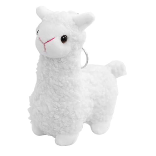 CVUTOVO Kawaii Schlüsselanhänger Plüsch Alpaka Ornament Weicher Plüsch Tieranhänger für Taschen Schlüssel Rucksäcke Lustige für Feiertage und Weißer Alpaka von CVUTOVO