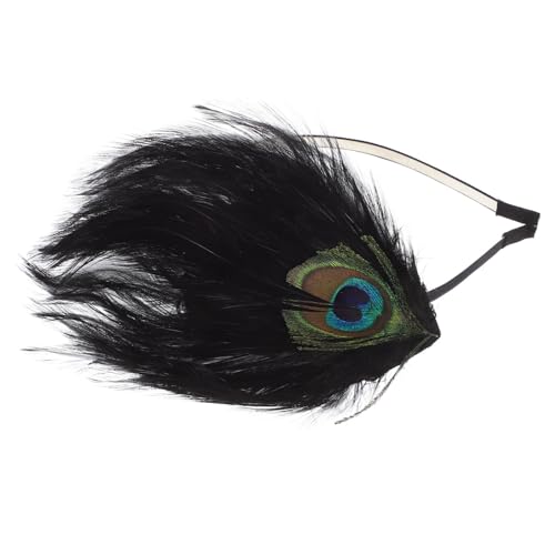 CVUTOVO Kopfschmuck Vintage Haarschmuck mit Pfauenfedern für Cosplay und Partys Leuchtende Farben Leicht und Dekorativ für Festivals und Besondere Anlässe von CVUTOVO