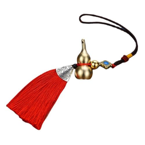 CVUTOVO Kupfer Gourd Auto Anhänger Dekoration Handgefertigtes Leichtes Kupfer Kürbis Ornament für Fahrzeug Innenausstattung Vielseitig für Auto Zuhause Büro und Laden Auffälliges Design von CVUTOVO