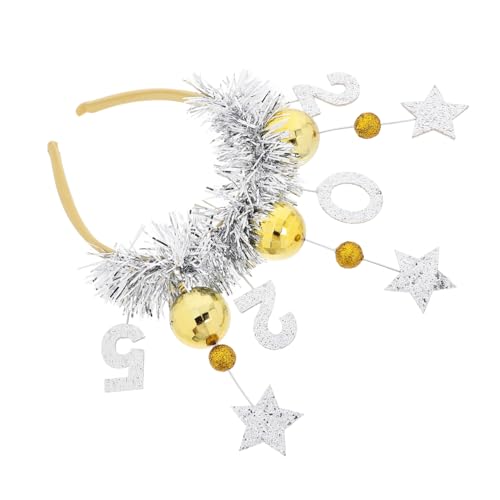 CVUTOVO Neujahrs Haarreif Damen Party Stirnband Glänzend Leichtes Kunststoff und Accessoire Für Silvester Feier und Fotorequisiten von CVUTOVO