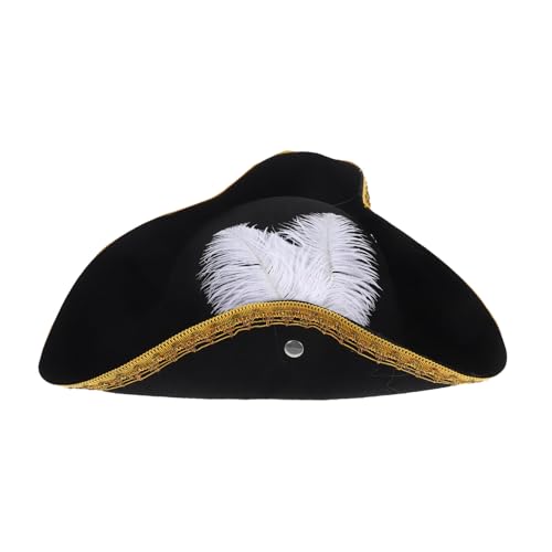 CVUTOVO Plume Piratenhut für Halloween Cosplay Bequemer Kostümhut für Mottopartys Maskeraden Rollenspiele Einzigartiges Accessoire für Piratenkostüme von CVUTOVO