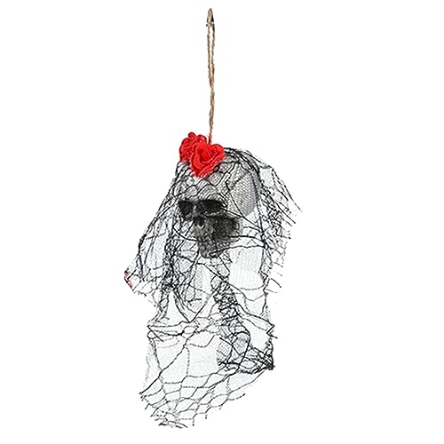 Halloween-Dekoration, einzigartiger, handgefertigter Totenkopf mit Netzhaube, gruselige hängende Totenkopf-Requisiten, Halloween-Dekoration, Partyzubehör, Horror-Thema, handgefertigtes Ornament, Halloween-Dekoration, einzigartiger, handgefertigter Totenkopf mit Netzhaube, gruselige hängende Totenkopf-Requisiten, Halloween-Dekoration, Partyzubehör, Horror-Thema, handgefertigtes Ornament, von CVZQTE