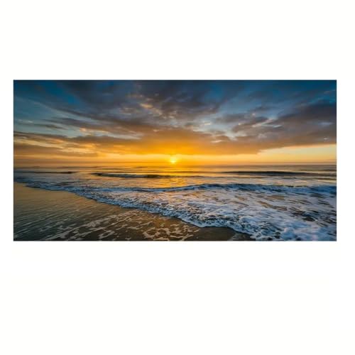 3 Stück-Leinwandplakat Kunst Strand Sonnenuntergang Meereslandschaft Landschaftsmalerei Leinwandmalerei Schlafzimmer Wohnzimmer Küche Flur Zimmer Dekoration-60 * 120cm/(24 * 47 Zoll) Kein Rahmen von CWBLYZ