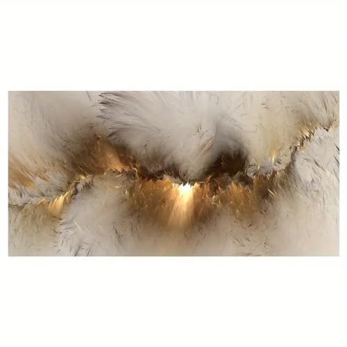 Kunstbilder,Set von 3-Leinwand-Poster Kunst Abstrakt Grau-Gelbe Wolke Kunst Malerei Poster Drucke Schlafzimmer Wohnzimmer Korridor Wandkunst Raum Dekoration-40 * 80cm/(16 * 31 Zoll) Kein Rahmen von CWBLYZ