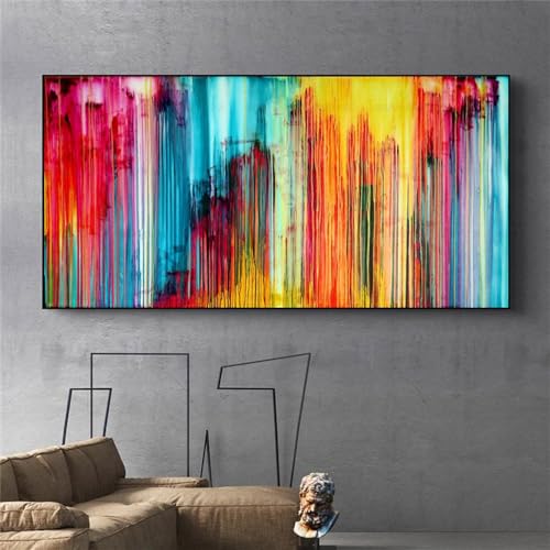 Kunstdrucke,Set von 3-Abstrakte Poster Wandkunst Bilder Moderne Bunte Flüssige Leinwand Malerei für Wohnzimmer Probe Schlafzimmer Zimmer Dekoration Kunstwerk-60*120cm/(24*47 Zoll) Kein Rahmen von CWBLYZ