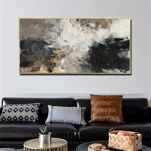 Kunstdrucke,Set von 3-Leinwandposter Moderne Kunst Abstrakt Schwarz-Weiß und Braun Küchenposter Wandkunst Wand Dekoration Wandkunst Raum Dekoration Kunstwerk-60 * 120cm/(24 * 47 Zoll) Kein Rahmen von CWBLYZ