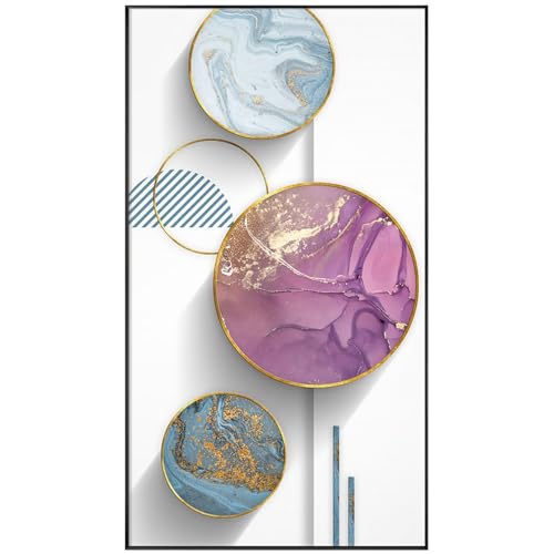 Kunstplakat,Set von 3-Abstrakte Geometrische Leinwandmalerei Poster und Druck Marmorierung Wandkunst Bilder Wohnzimmer Schlafzimmer Gang Startseite Zimmer Dekoration-50*100cm/(20*39 Zoll) Kein Rahmen von CWBLYZ