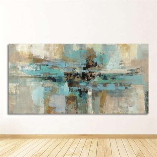 Kunstplakat,Set von 3-Wandkunst Blau Poster und Drucke Wand Dekoration Bild Abstrakte Leinwandmalerei Wohnzimmer Küche Schlafzimmer Büro Zimmer Wohnkultur Kunstwerk-40*80cm/(16*31 Zoll) Kein Rahmen von CWBLYZ
