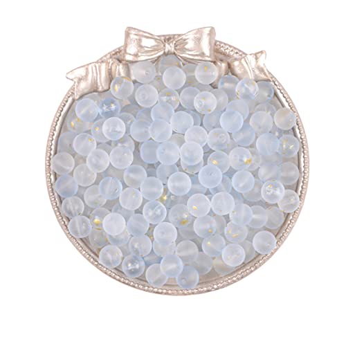 CWED 100 Stück Milchglas lose Perlen 8 mm runde Bulk-Edelsteinperlen Armband (E) von CWED