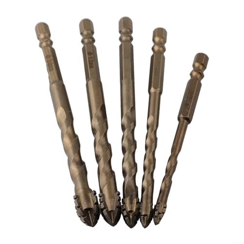 5-teiliges vierschneidiges Hartmetall-Steinbohrer-Set, 4 Rillen, gezackte Exzenterbohrer-Set, Exzenterbohrer für Glasfliesen 5-teiliges vierschneidiges Hartmetall-Steinbohrer-Set, 4 Rillen, gezackte Exzenterbohrer-Set, Exzenterbohrer für Glasfliesen von CWOQOCW
