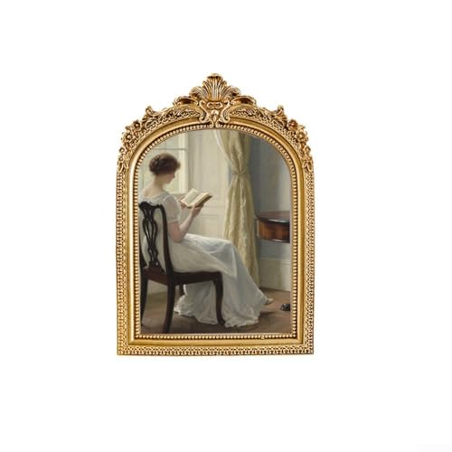 CWOQOCW Handgefertigter Vintage-Bilderrahmen aus Kunstharz, Fotogalerie mit Staffelei-Ständer und Haken zum Aufhängen, goldfarben, 20,3 cm CWOQOCW Handgefertigter Vintage-Bilderrahmen aus Kunstharz, Fotogalerie mit Staffelei-Ständer und Haken zum Aufhängen, goldfarben, 20,3 cm von CWOQOCW
