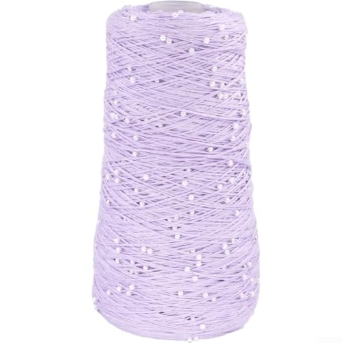 Merzerisiertes Garn aus reiner Baumwolle für Perlen-Handstrick- und Wollflechten, Bastelrollen, geeignet für verschiedene DIY-Anwendungen (hellviolett) von CWOQOCW